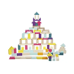 Cubika set de construcție din lemn – 100 piese