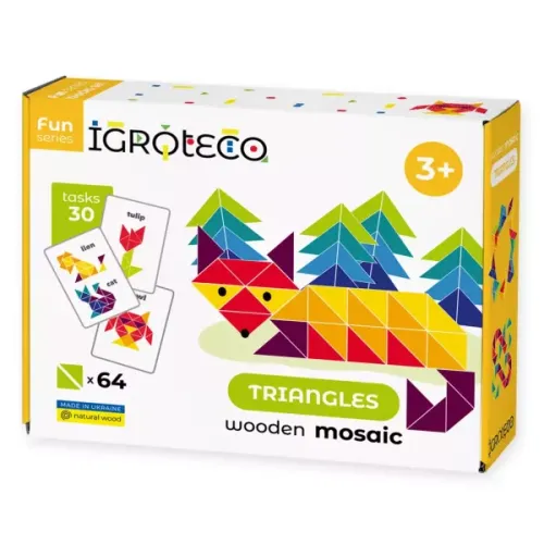 Igroteco fa háromszögek mozaik kirakó (64 db), 3-10 éveseknek