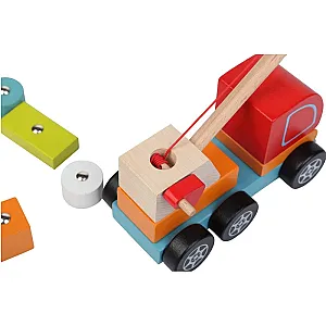 Cubika camion macara magnetic din lemn