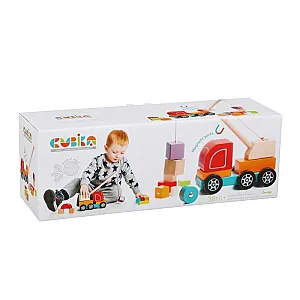 Cubika camion macara magnetic din lemn