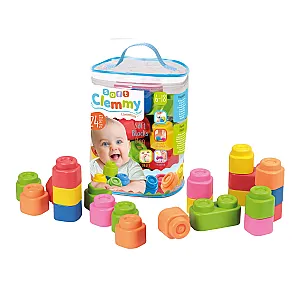 Clemmy puha építőkockák zsákban– 24 db