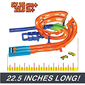 Hot Wheels Whip Around Raceway set de pistă cu 2 mașinuțe