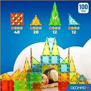 Geomag Magnetic Tiles, 100 piese