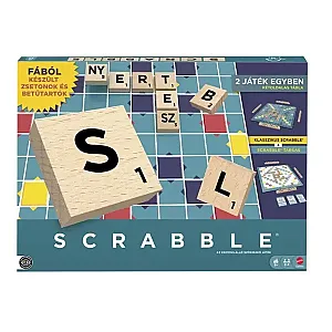 Scrabble 2 az 1-ben társasjáték, fa