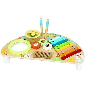 Tooky Toy: Hangszeres játszóasztal és foglalkoztató fából