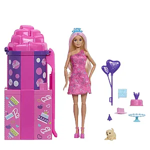 Barbie Party Reveal – set surpriză cu tobogan