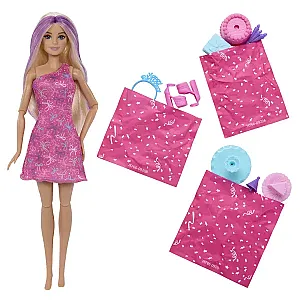 Barbie Party Reveal – set surpriză cu tobogan