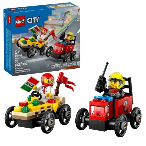 LEGO® City 60458 – Versenycsomag: Pizza furgon vs. tűzoltóautó