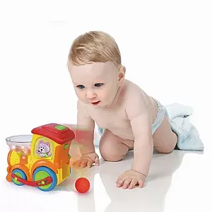 Hola interaktív mozdony labdákkal