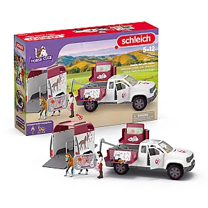 Schleich 42704 – Set veterinar cu pick-up și remorcă
