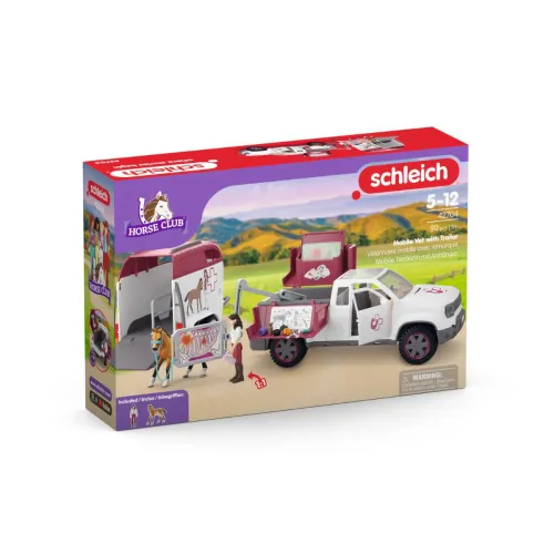 Schleich 42704 – Állatorvosi pick-up és utánfutó játékszett