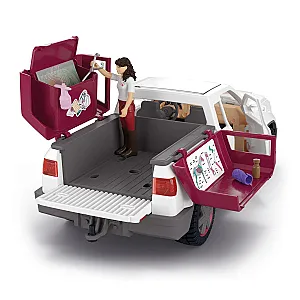 Schleich 42704 – Set veterinar cu pick-up și remorcă