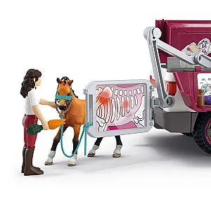 Schleich 42704 – Set veterinar cu pick-up și remorcă