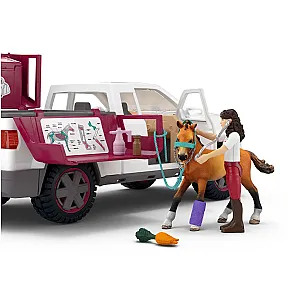 Schleich 42704 – Set veterinar cu pick-up și remorcă