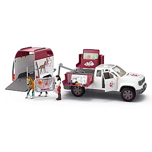 Schleich 42704 – Set veterinar cu pick-up și remorcă