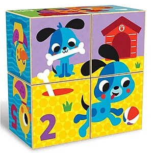 Kids Hits – Cuburi puzzle din lemn, Ferma veselă
