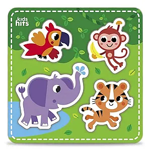 Kids Hits – Puzzle din lemn cu forme (Animale de la zoo)
