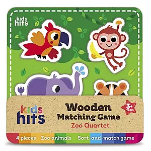 Kids Hits – Puzzle din lemn cu forme (Animale de la zoo)