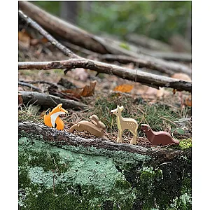 Tender Leaf animale din pădure – set din lemn cu raft