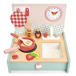 Tender Leaf hordozható fa konyha játékszett