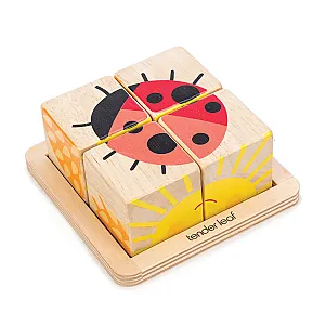 Tender Leaf Baby Blocks – cuburi puzzle din lemn