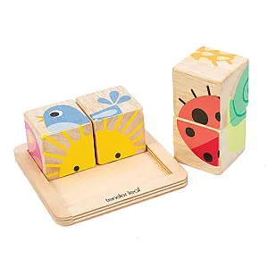 Tender Leaf Baby Blocks – cuburi puzzle din lemn