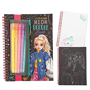 TOPModel Neon Doodle carte de colorat cu pixuri gel 1-13217