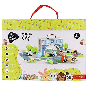 Trefl Tiny Tails set din lemn – oraș într-o valiză magnetică