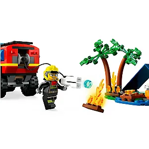 LEGO® City 60412 - camion de pompieri 4x4 cu barcă de salvare