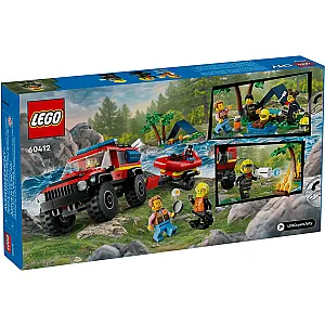 LEGO® City 60412 - camion de pompieri 4x4 cu barcă de salvare