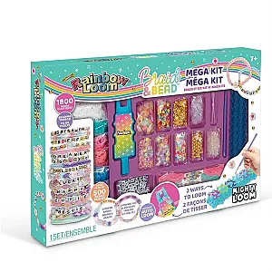 Rainbow Loom set mega pentru brățări cu elastice și mărgele