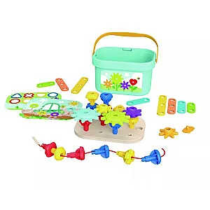 Tooky Toy Fa építőjáték – Kertépítő szett vödörben