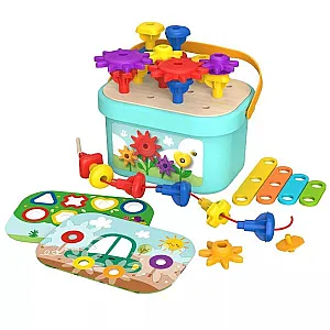 Tooky Toy Fa építőjáték – Kertépítő szett vödörben