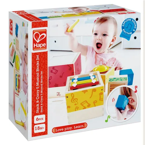 Hape Turn muzical din lemn pentru stivuit