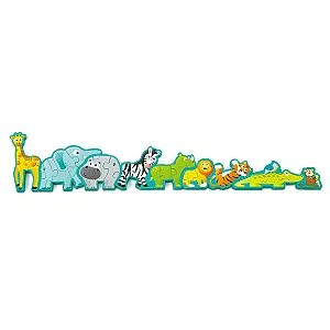 Hape Puzzle Alfabet – Puzzle din lemn cu două fețe și animale sălbatice