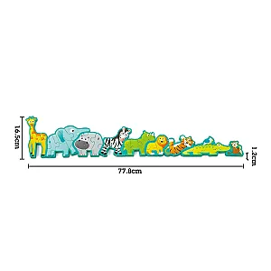 Hape Puzzle Alfabet – Puzzle din lemn cu două fețe și animale sălbatice