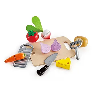 Hape Cooking Essentials – Fa zöldségszeletelő készlet