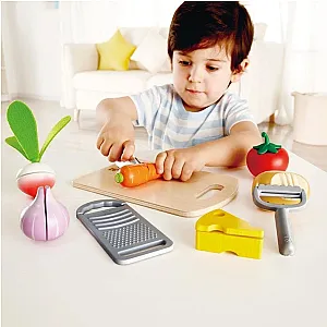 Hape Cooking Essentials – Fa zöldségszeletelő készlet