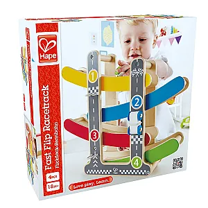 Hape Fast Flip Racetrack – Pistă de curse din lemn cu mașinuțe