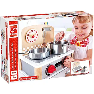 Hape Mini Aragaz – bucătărie de jucărie din lemn