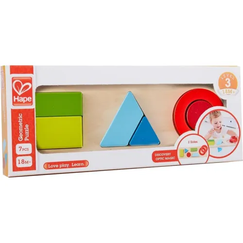 Hape Geometry Puzzle E1615 – Puzzle geometric din lemn