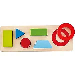 Hape Geometry Puzzle E1615 – Puzzle geometric din lemn