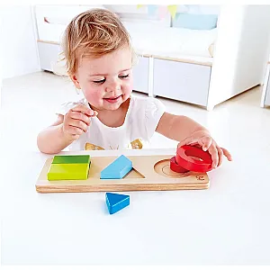 Hape Geometry Puzzle E1615 – Puzzle geometric din lemn