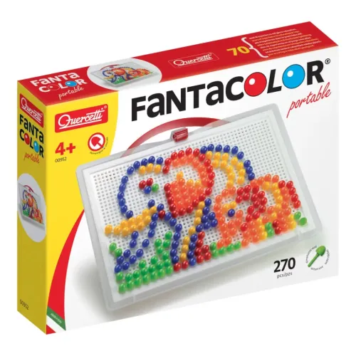 Quercetti Set mozaic cu pioneze colorate – Elefant, 270 piese