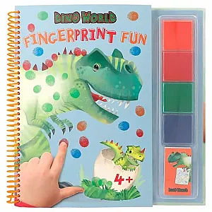 Dino World – Fingerprint Fun carte creativă cu amprente