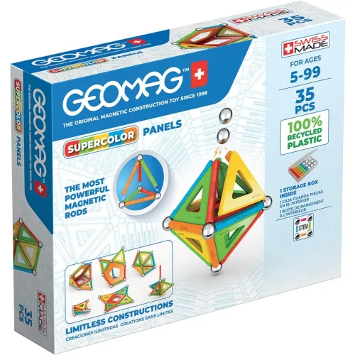 GEOMAG Supercolor, 35 piese– Set magnetic de construcție