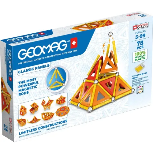GEOMAG Classic Panels Recycled 78 – Set magnetic de construcție