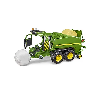 BRUDER 02032 – Presă de balotat și înfoliat baloți rotunzi John Deere C441R