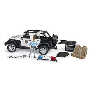 BRUDER 02526 – Jeep Wrangler Unlimited Rubicon rendőrautó rendőrfigurával és felszereléssel
