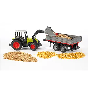 Bruder Claas Nectis 267 F cu încărcător frontal și remorcă – 02112